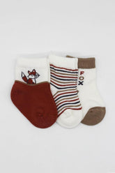 Nessiworld Bistyle 3-Piece Combed Cotton Socks BS10109 Tile